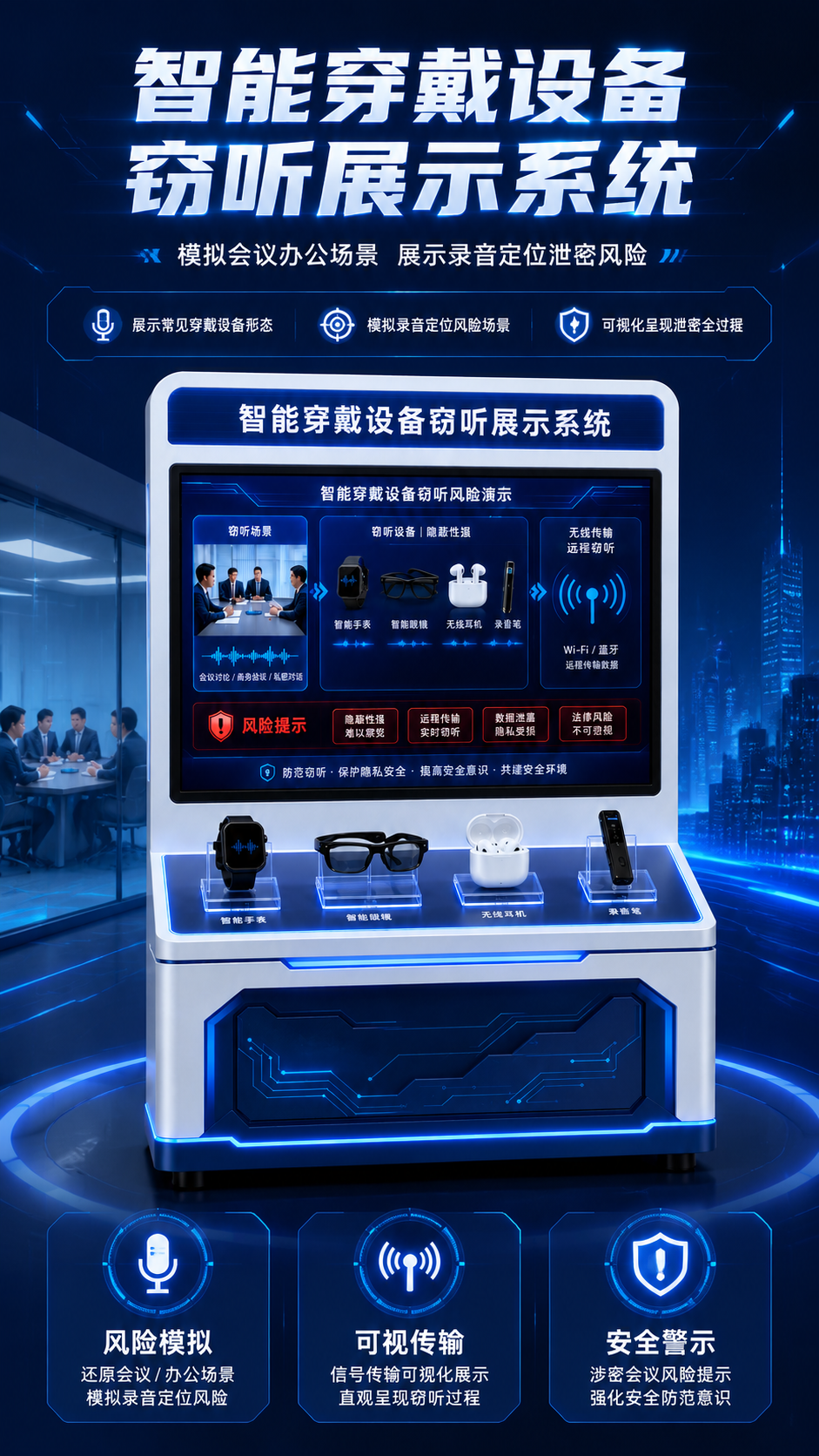 智能穿戴设备窃听展示系统详情图 1
